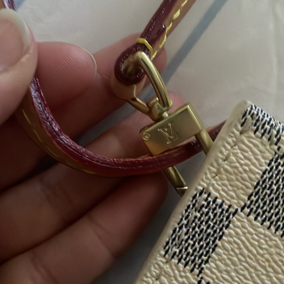 Louis Vuitton Damier Azur Beige Neverfull MM Pochette wristlet - Picture 6 of 8
